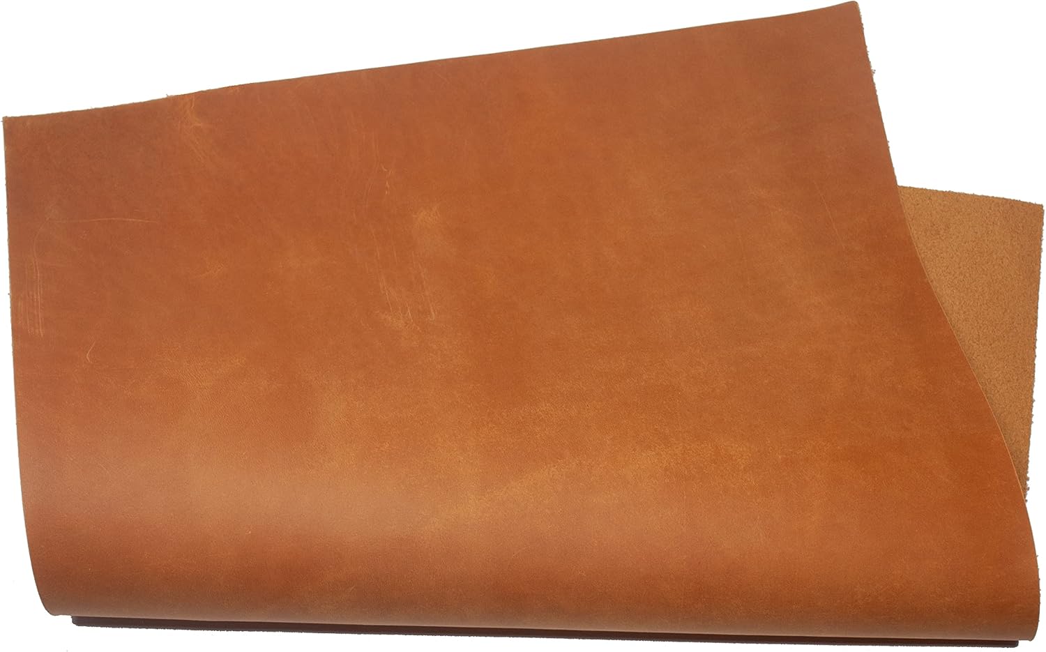 Cowhide Leather Thickness 1.6mm Pull Up Crazy Horse Waxed Leather Genuine Leather Sheets for Crafts. (3, Light Brown, A4 (210 x 297mm)) image 4
