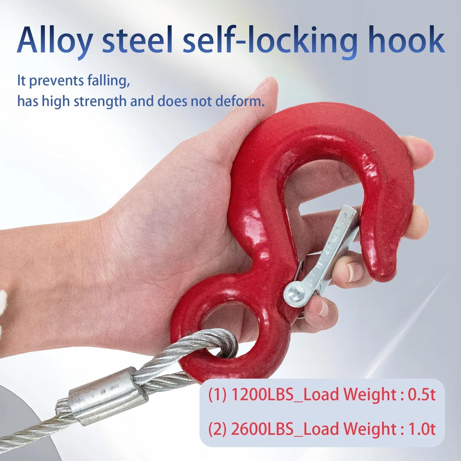 Argano Manuale a Fune Piccolo 10m/20m/30m 1200lbs/2600lbs(1200lb,30m) | Verricello Manuale Piccolo Autobloccante per Rimorchio e Barca, Argano a Cricchetto Manuale per Tirare e Sollevare