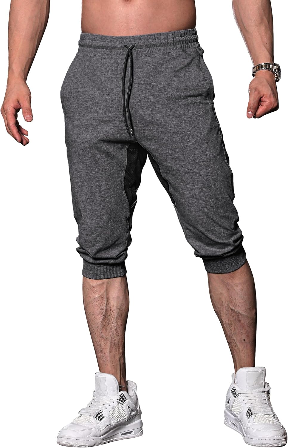 FIRSTGYM Mens Workout 3/4 Jogger Pants Tapered Fit Sweatpants Casual Joggers - Image 3
