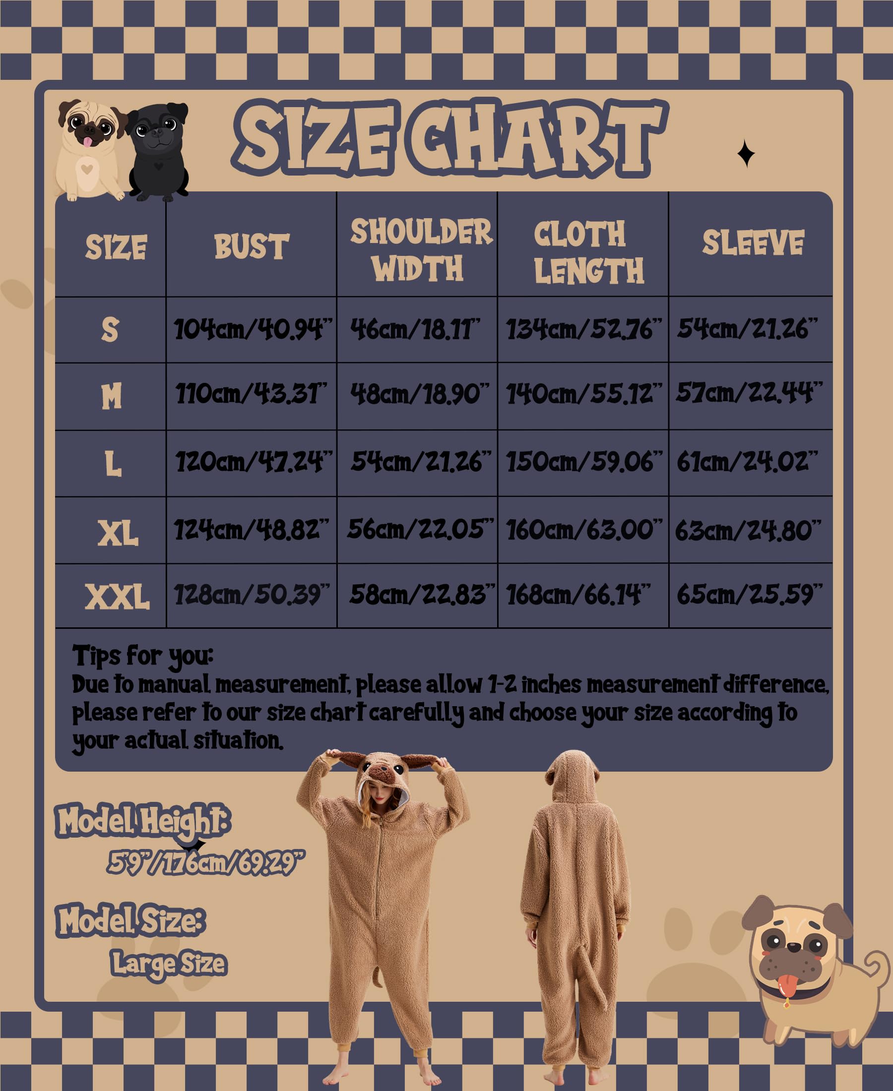 Pug Pigiama Pug Costume Costume Animale Pigiama Cartone Animato Pug Onesie Natale Carnevale Cosplay Costume