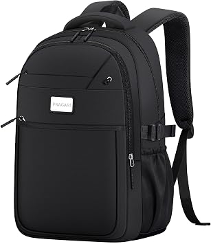 PRAGARI Aesthetic Backpack for School Cute Laptop Black Backpack Teens Girls Travel Casaul Daypack Lightweight Book Bags