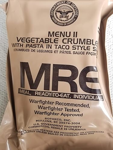 LoJo Surplus 2022 - Comidas militares auténticas de MRE listas para comer con fecha de inspección 2022 o más reciente (desmenuzación de verduras con
