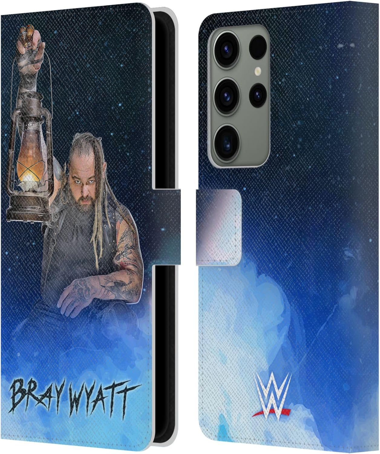 Head Case Designs Officially Licensed WWE Let Me in Bray Wyatt Leather Wallet Case Compatible with Samsung Galaxy S23 Ultra 5G