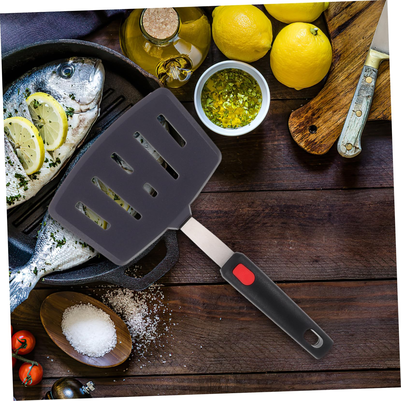 3 Pièces Spatule de Cuisine Silicone Résistante Chaleur Spatule à Frire Portable pour Poêles