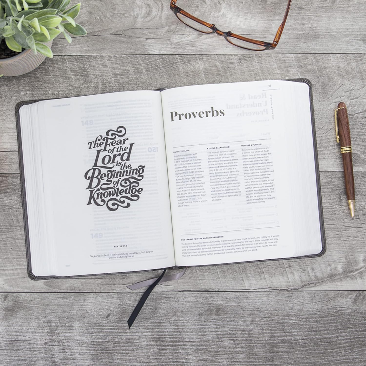 CSB He Reads Truth Bible, Smoke LeatherTouch, Black Letter, Wide Margins, Journaling Space, Study Tools, Reading Plans, Maps, Charts, Easy-to-Read Bible Serif Type - Image 2