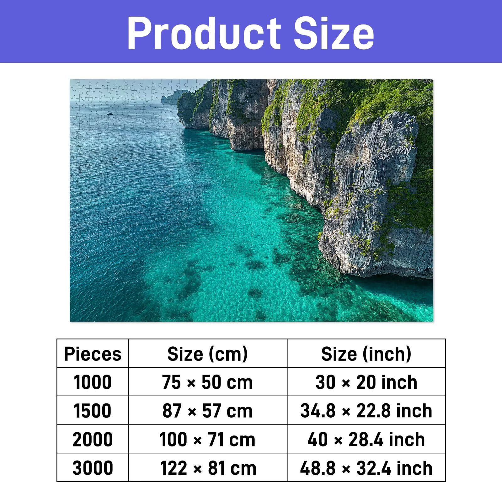 Puzzle 2000 elementów dla dorosłych, puzzle oceanu dla dorosłych, duże drewniane puzzle z pudełkiem prezentowym, gra koncentracyjna dla dorosłych, 2000 elementów puzzli do dekoracji ścian domu
