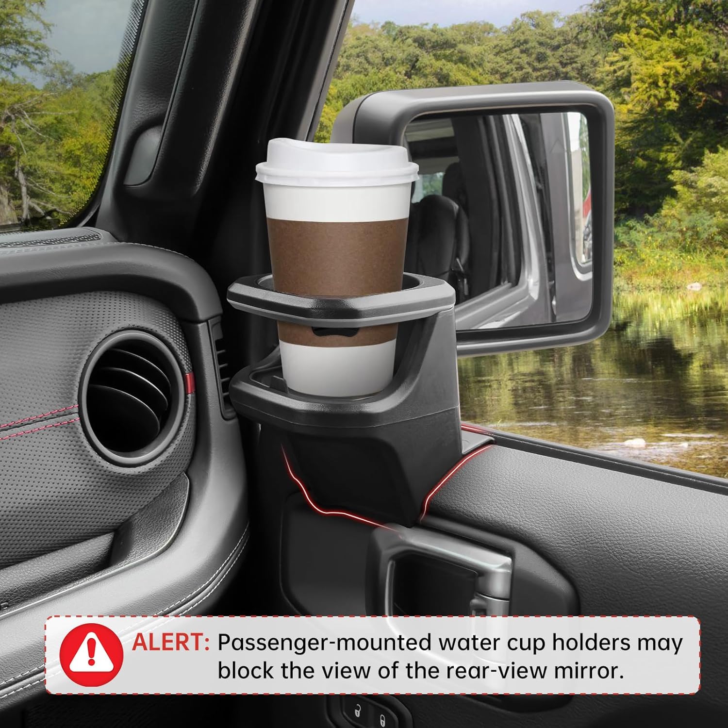 Door Cup Holders Fit for 2018-2024 Jeep Wrangler JL JLU 4XE/Gladiator JT Accessories, Cup Holders for Jeep Gladiator 2020-2024&Jeep Wrangler 2018-2024(Front Row, Right)