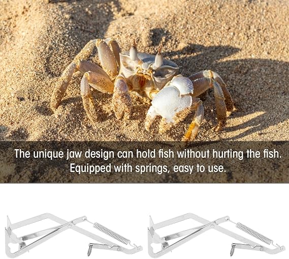 Zerodis Crab Grabber Stainless Steel Seafood Catching Tool, Easy to Use Crab Clamp for Fishing Enthusiasts, Ideal for Catching Predatory Fish