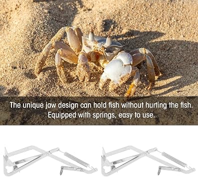 Zerodis Crab Grabber Stainless Steel Seafood Catching Tool, Easy to Use Crab Clamp for Fishing Enthusiasts, Ideal for Catching Predatory Fish