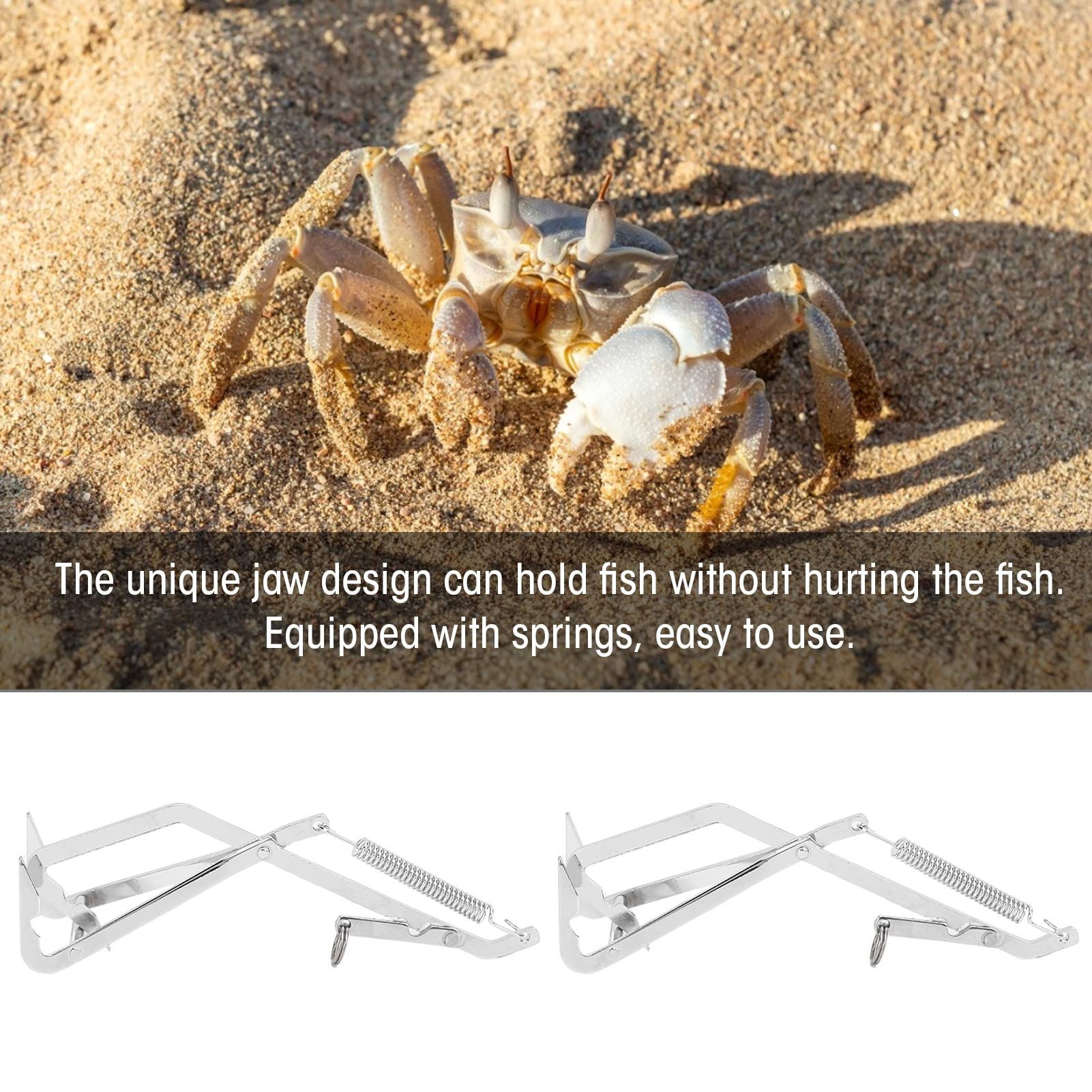 Stainless Steel Crab Grabber Durable Fishing Tool for Catching Crabs and Predatory Fish 2 Pcs Seafood Grabber for Anglers (double hook)