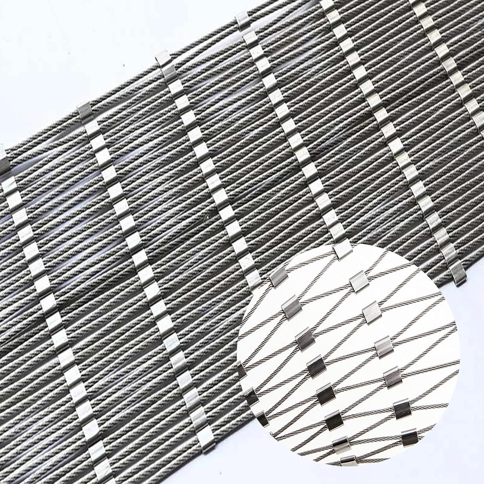 Sicherheitsnetz aus Edelstahl – 3-teiliges Schutznetz für Balkon und Treppe, geeignet für den Innen- und Außenbereich (Maschenweite 10 cm) – Sicher und einfach zu montieren