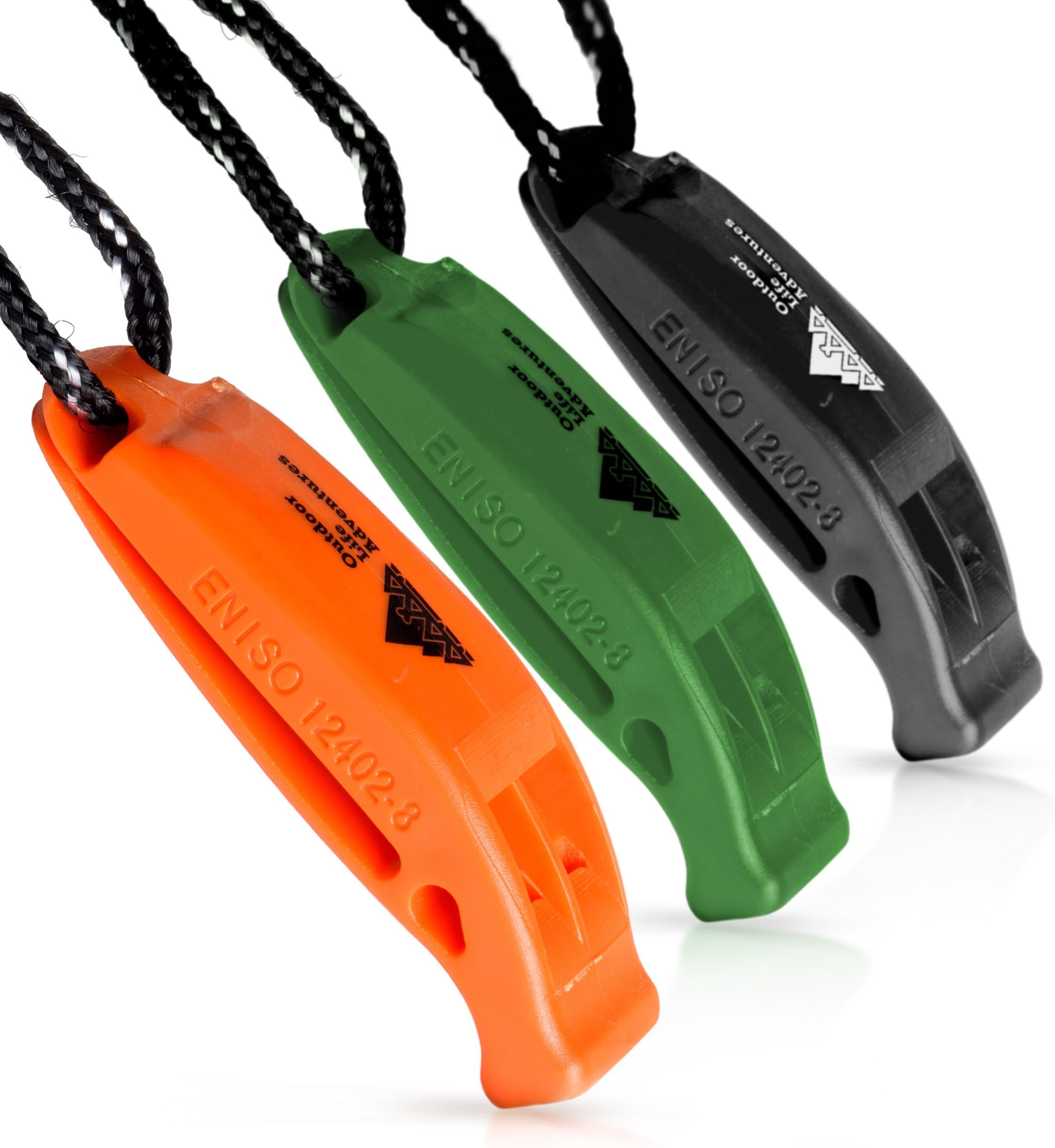 Kids Safety Emergency Whistles with Lanyard – Easy to Use for Signaling Attention – Essential Survival & Personal Safety Gear for Family Vacations, Camping, Boating & More – Set of 3 Rescue Whistles