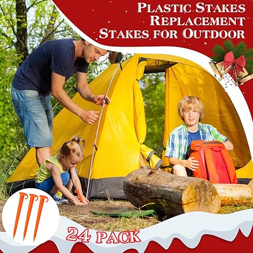Miniatura 10 de Estacas inflables de plástico de 7 pulgadas para patio, estacas de plástico resistentes para tienda de campaña, estacas de jardín de repuesto