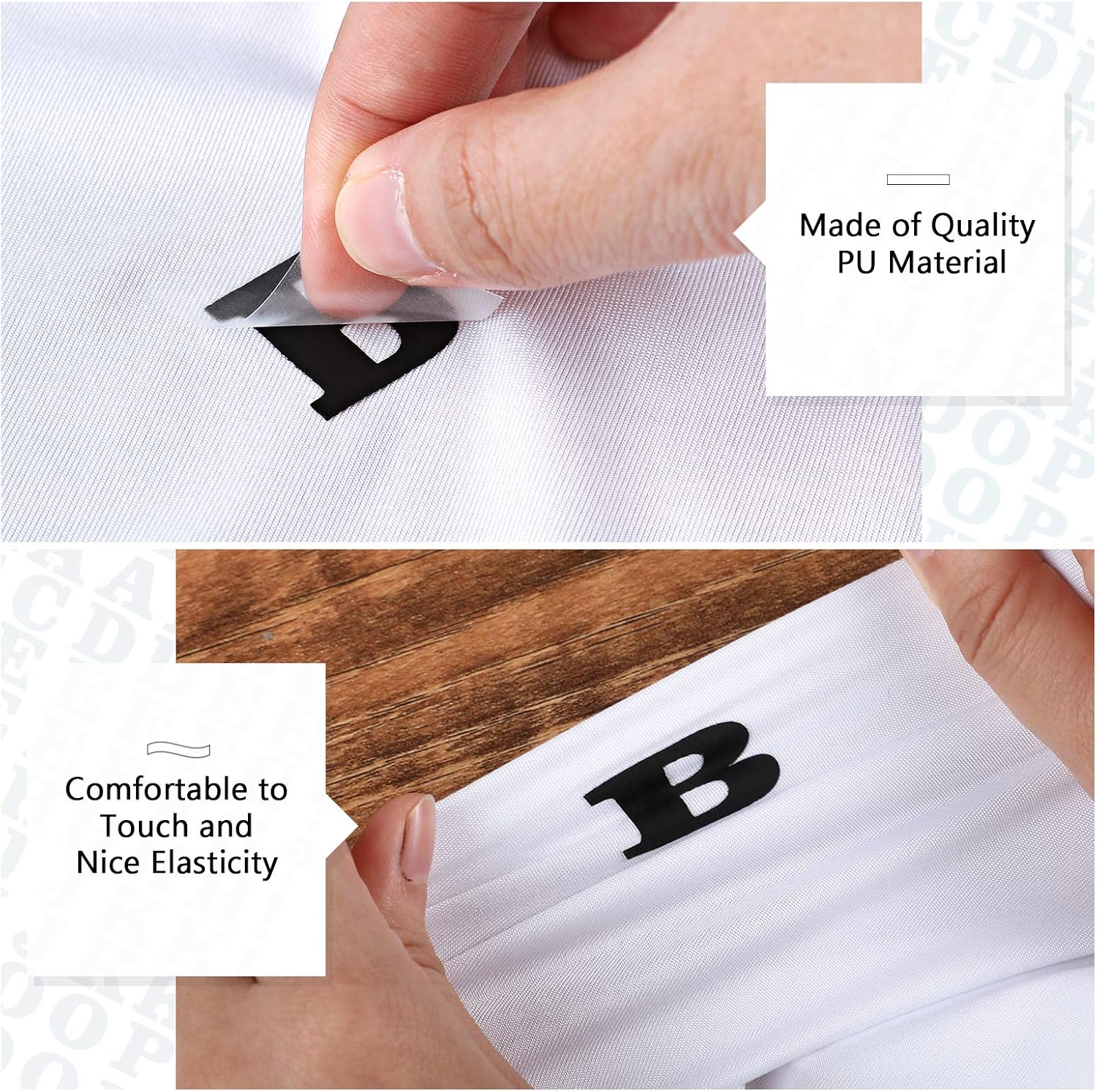 Zonon 1408 Pcs White Iron on Letters and Numbers 0.75 Inch Heat Transfer Letters Numbers Adhesive Applique DIY Fabric Vinyl Alphabets for Clothing Printing Crafts Decorations, 16 Sheets