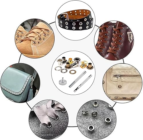 Vista 9 de YHNTGB Juego de 600 ojales de metal de 3/16 pulgadas con 3 herramientas de instalación y caja de almacenamiento para zapatos, ropa, bolsa
