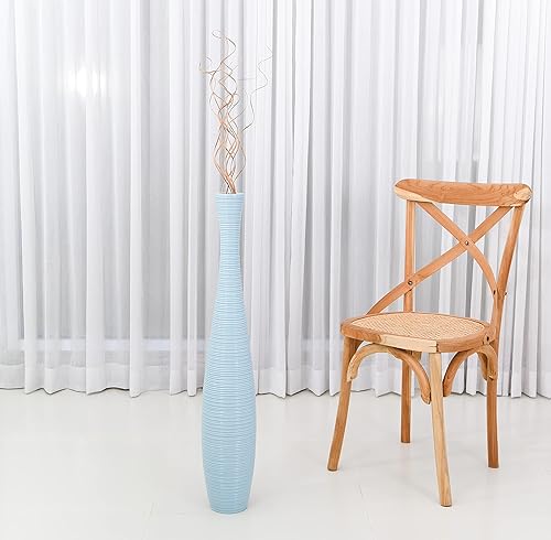 Miniatura 10 de Leewadee - Jarrón alto para decoración del hogar, madera de mango