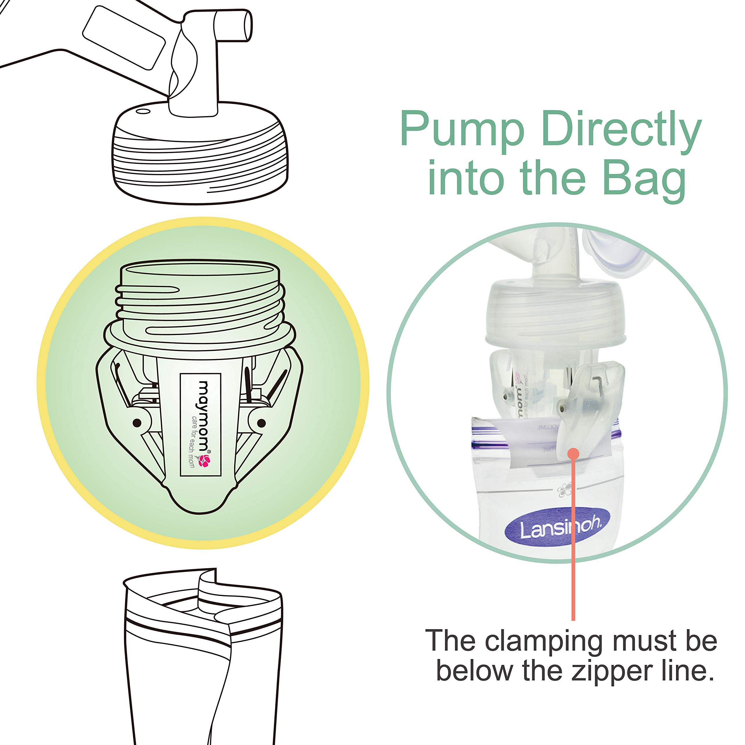 Maymom Breastmilk Storage Bag Adapters 
