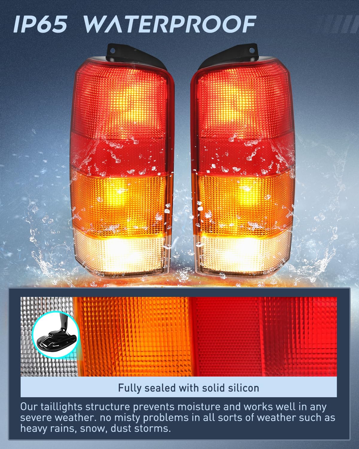 Nilight Taillight Assembly Compatible with 1997 1998 1999 2000 2001 Jeep Cherokee Limited SE Sport XJ XJ Chassis Rear Tail Light Lamp Replacement OE Style Drive and Passenger Side