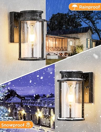 Miniatura 6 de Lámpara de pared solar para exteriores, sensor de movimiento, lámpara de pared exterior con atardecer a amanecer, montaje en pared