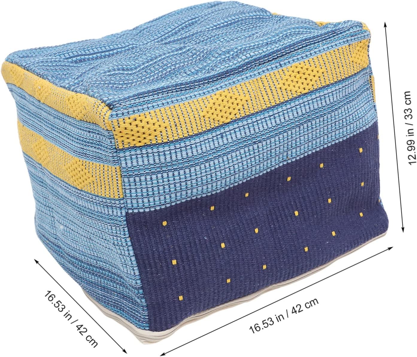 Homoyoyo Footstool Stuffed Foot Rest Floor Foot Stool Outdoor Footrest for Patio Square Pouf Pillows Decorative Square Seats Mat Cover Cotton Linen Dining Chair Office Chair