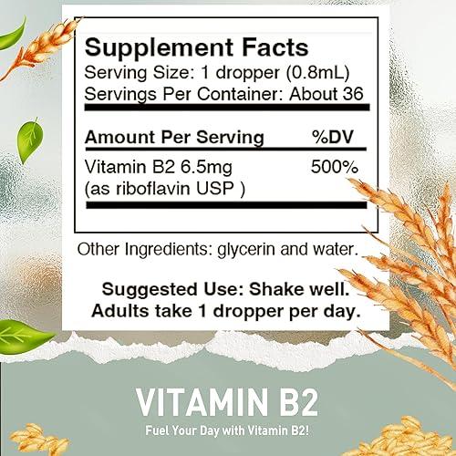 Miniatura 4 de Gotas de vitamina B2 (riboflavina), líquido de vitamina B para apoyar la digestión, las células sanguíneas y el sistema nervioso, vitaminas líquidas