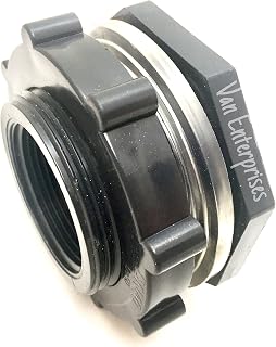 Van Enterprises 1.25" PRO Series PVC Bulkhead Fitting Adapter for Rain Barrels Aquariums Water Tanks Ponds