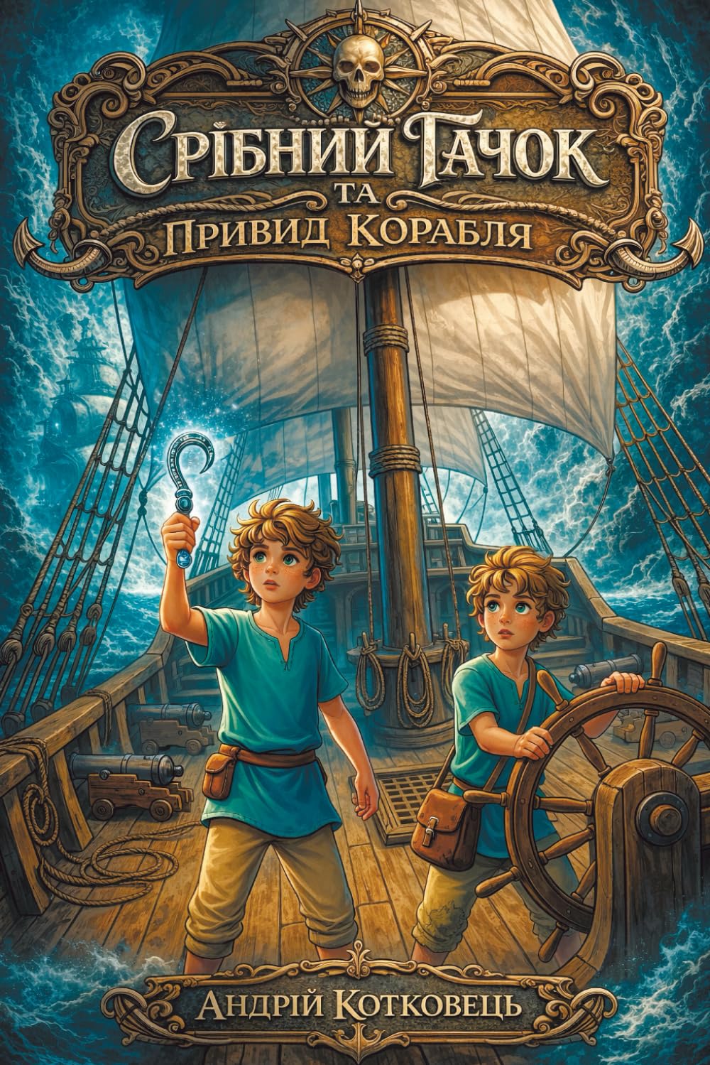 Срібний гачок та Привид Корабля: Морська чарівна казка про таємниці, сміливість і братерську дружбу та підтримку для дітей 5–10 років
