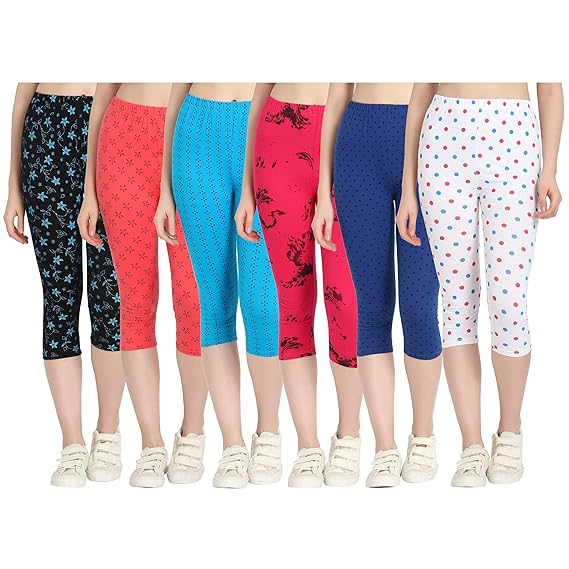 Printed Capri for Womens/Girl Pack of 6