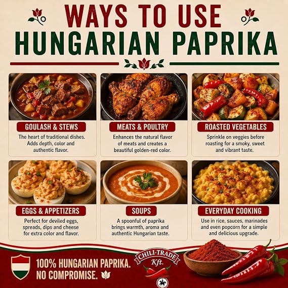 Hungarian Sweet Paprika (8.8oz/250g) Imported from Kalocsa, Hungary