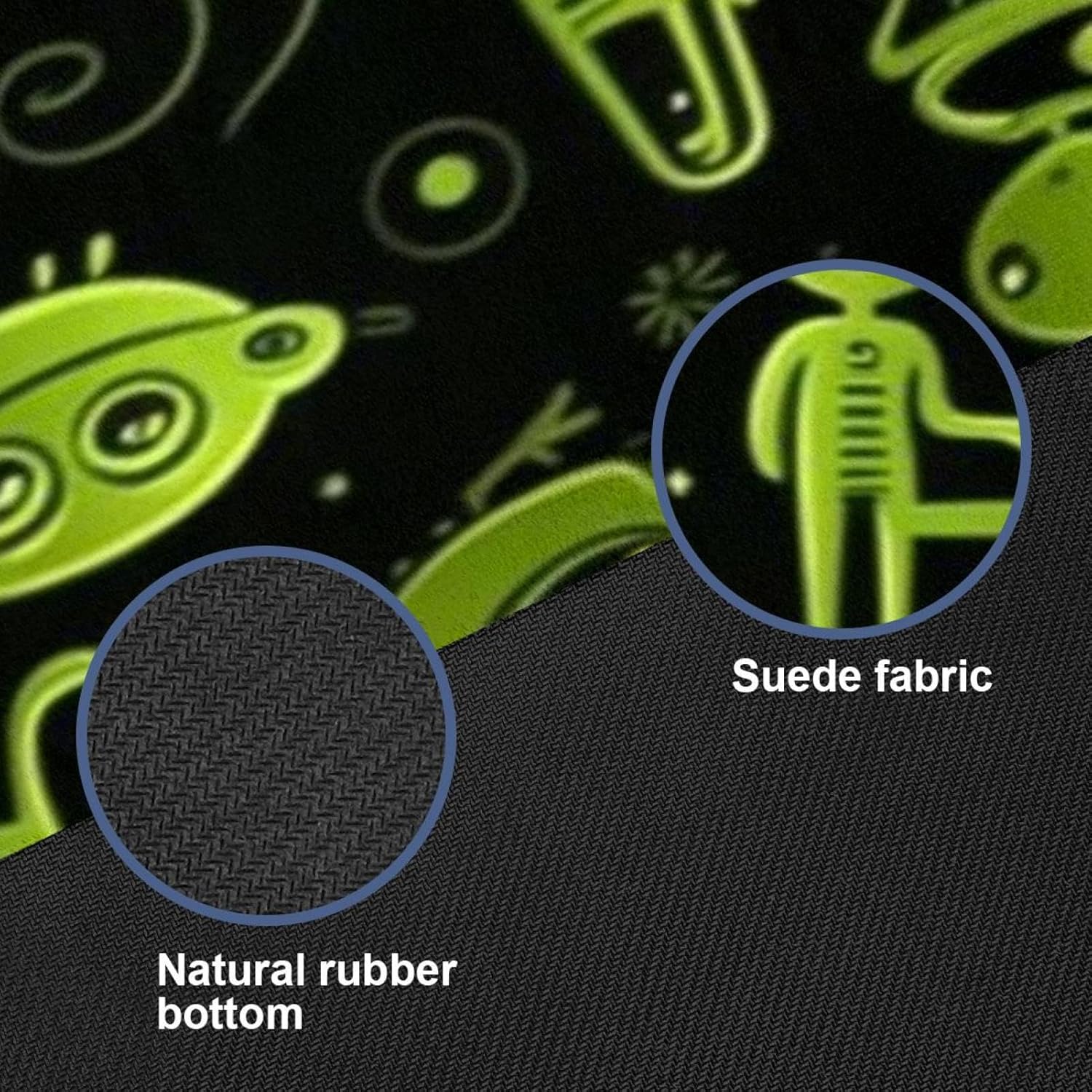 Yoga Towel, Outer Space Alien Pattern Non Slip Sweat Absorbent Hot Yoga Mat Towel for Hot Yoga, Pilates and Fitness - 72.8" x 26.8"