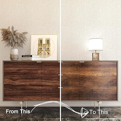 Vista 14 de Decotalk - Papel adhesivo vintage de textura de madera, autoadhesivo, extraíble, impermeable, para encimeras, cajones, armarios, paredes