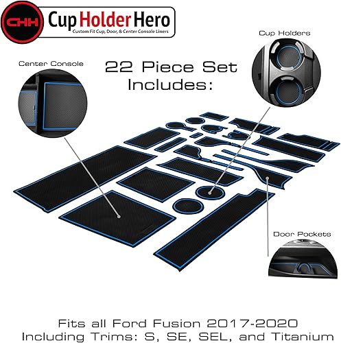 Miniatura 3 de Ford Fusion 2017-2020 - Juego de forros para portavasos de primera calidad.