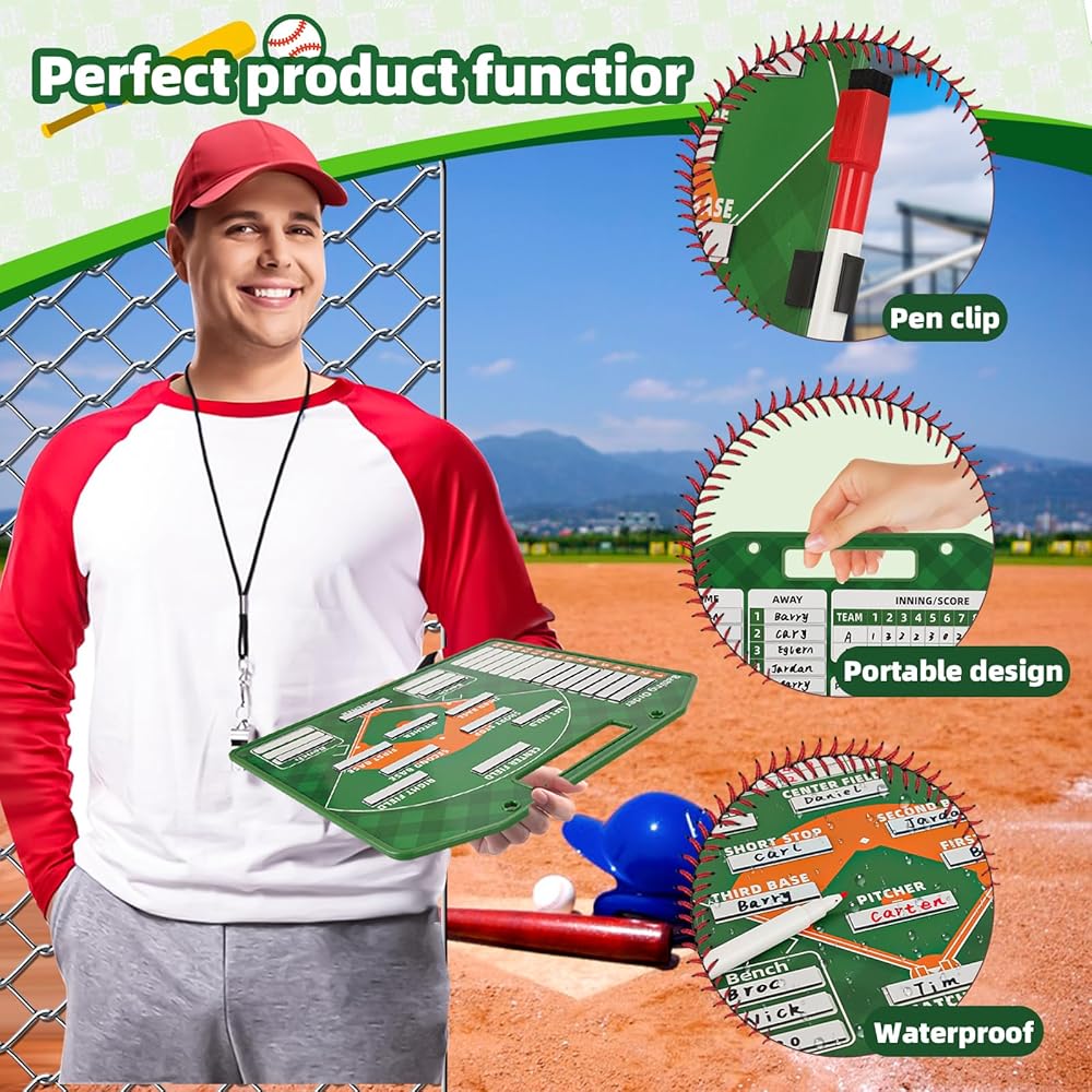 Planche De Ligne Magnétique Baseball Pour Entraîneurs, Presse-papiers Vert
