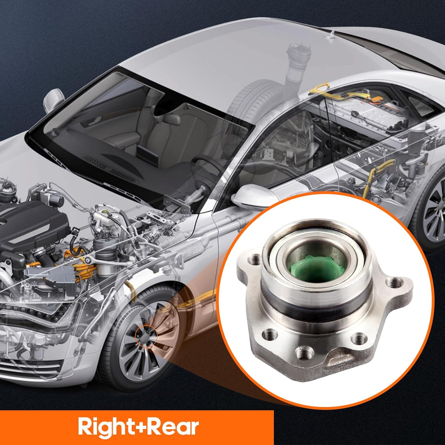 OCPTY 1pc New Premium 512240 Rear Right Wheel Bearing and Hub Assembly for CR-V 1997-2001