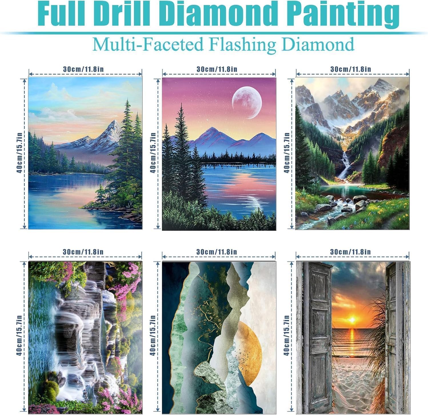 DOTZSO 6 Pack Landscape Diamond Painting Kits Art Adults Beginner 12x16 in image 5