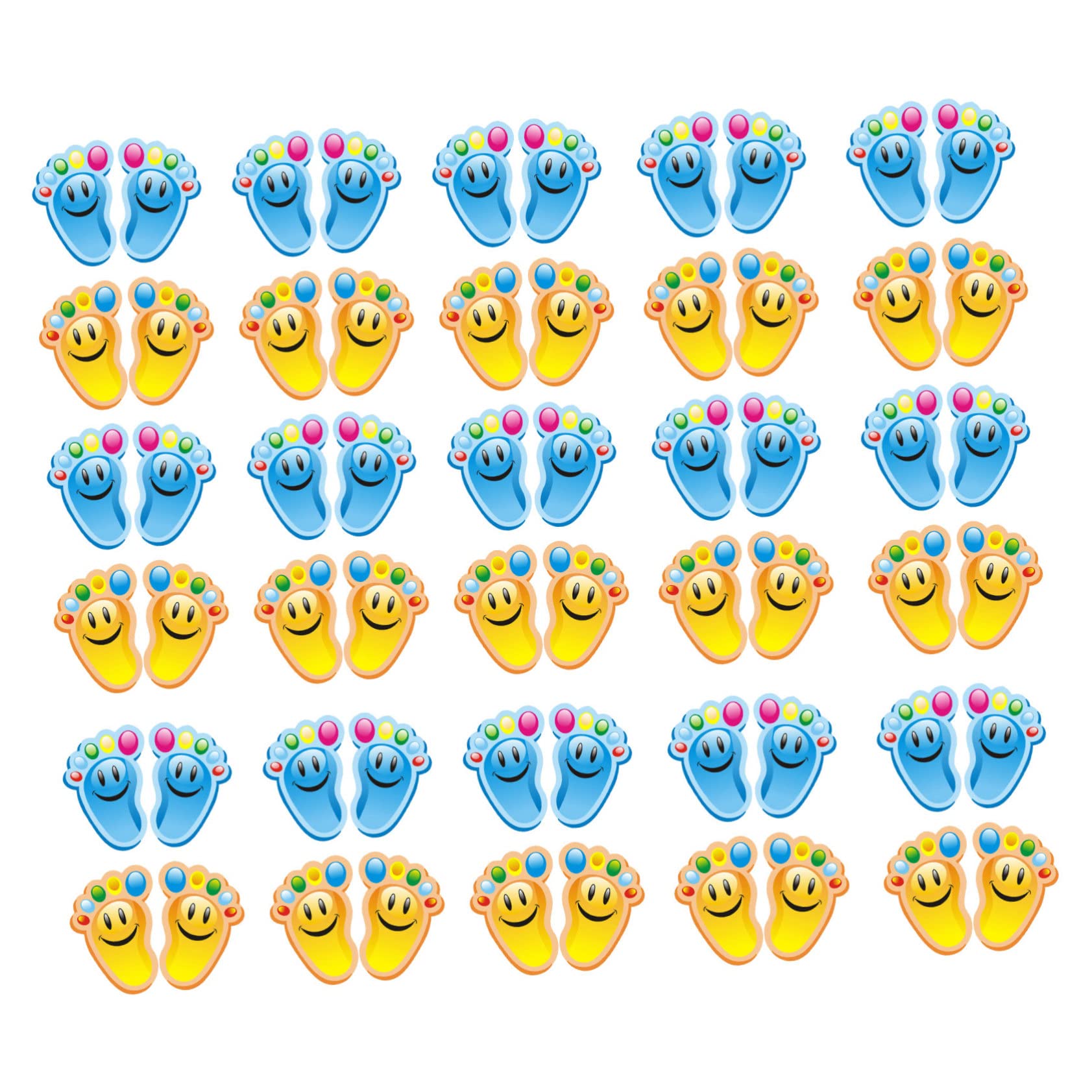 Toyvian 30 Pairs Children's Footprint Stickers Baby Decor Kids Decor Removable Stickers Nursery Decals Cartoon Footprint Floor Decal Self Adhesive Floor Stickers Stairs Decor Sticker Mural