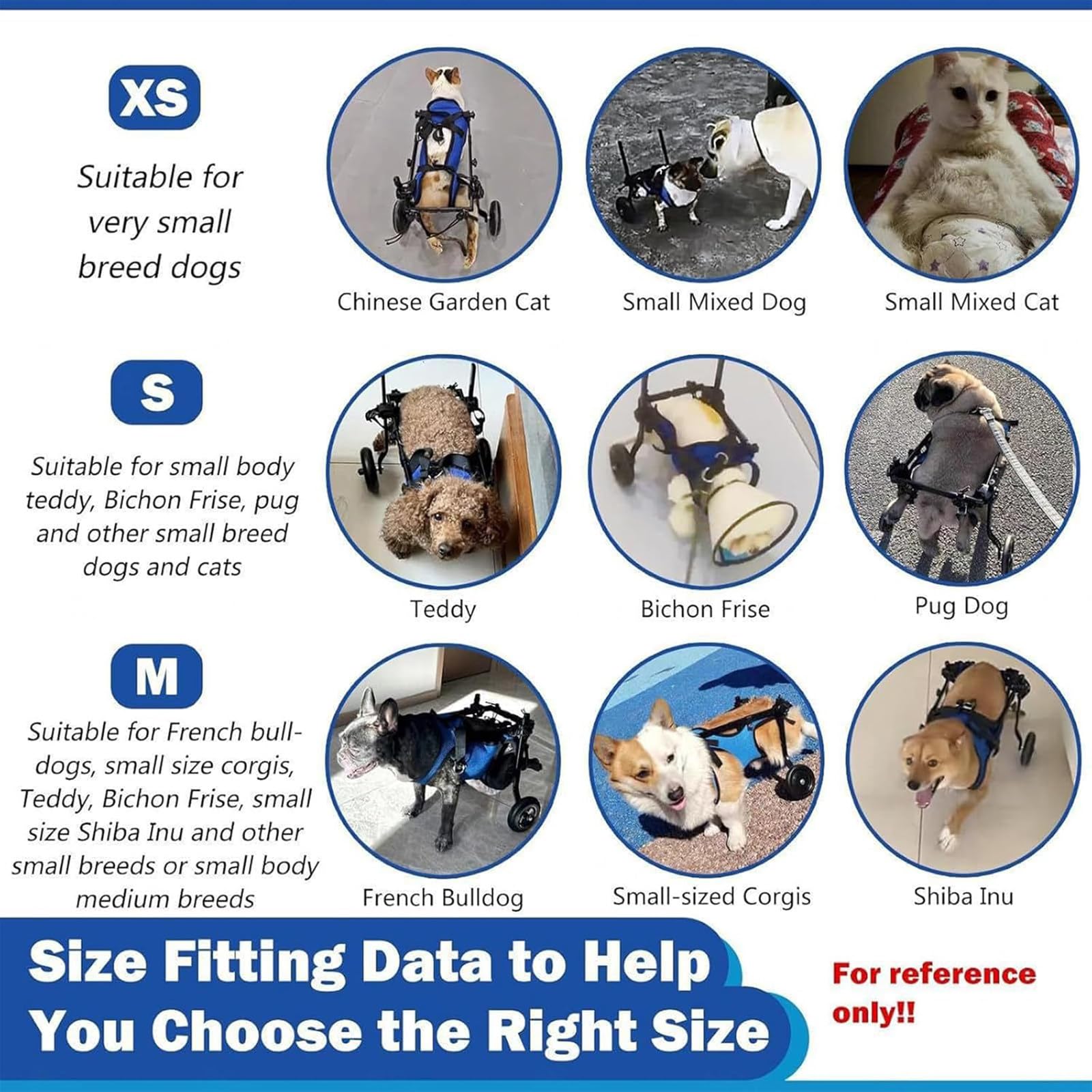 Silla de ruedas para perros – Ayuda de movilidad ajustable de doble rueda para perros discapacitados y ancianos