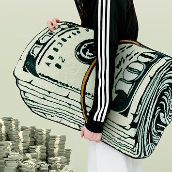Money Rug, 100 Dollar Bill Rug, 20x32 inch Money Creative Funky Rug, Fun Bath mat, Suitable for Bathroom, Bedroom, Living Room, Front Door, Home Decor Door Mat