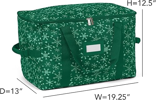Vista 63 de Covermates Keepsakes Rolling Treasurekeeper Storage Bag - Carrying Handles, ID Window, Dual Wheels - Holiday Storage, Green