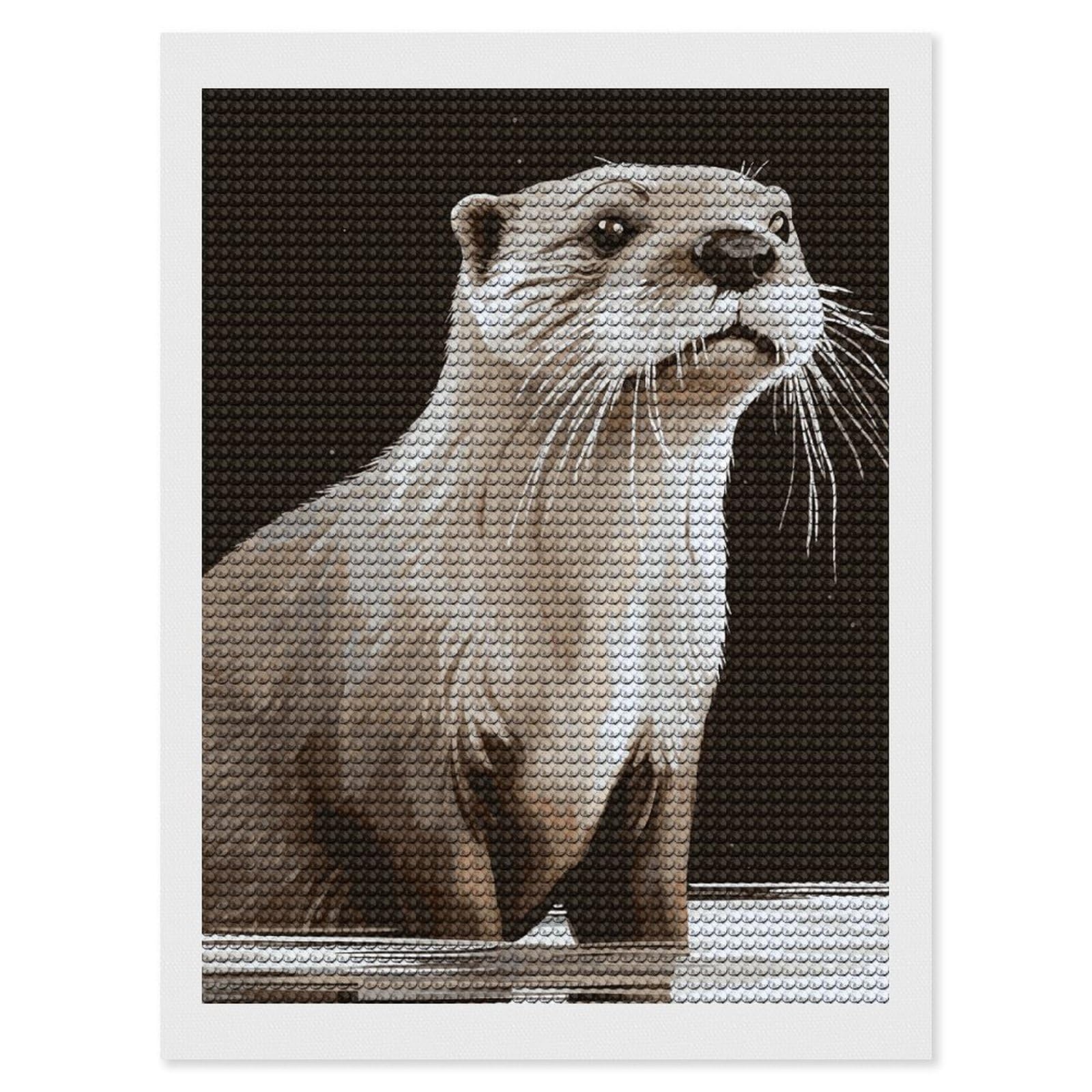 FodPand Otter 5D Diamond Painting Kits for Adults Beginners Full Drill Round Diamond Dots Pictures Gem Art Supplies for Home Wall Room Decoration DIY Craft Set Gift 12x16