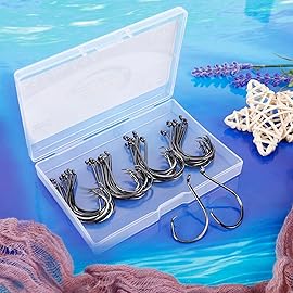 UCEC Circle Hooks Saltwater Offset-Point Fishing Hooks for Saltwater Freshwater Octopus Fishing 4/0 40pcs/Box
