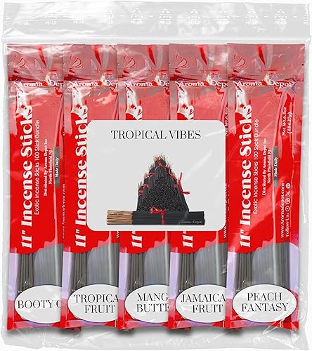 Miniatura 21 de Sweet Fruits - Varitas de incienso de 11 pulgadas, juego variado de 500 unidades, 11 pulgadas, 5 paquetes de 100 varillas por fragancia El juego