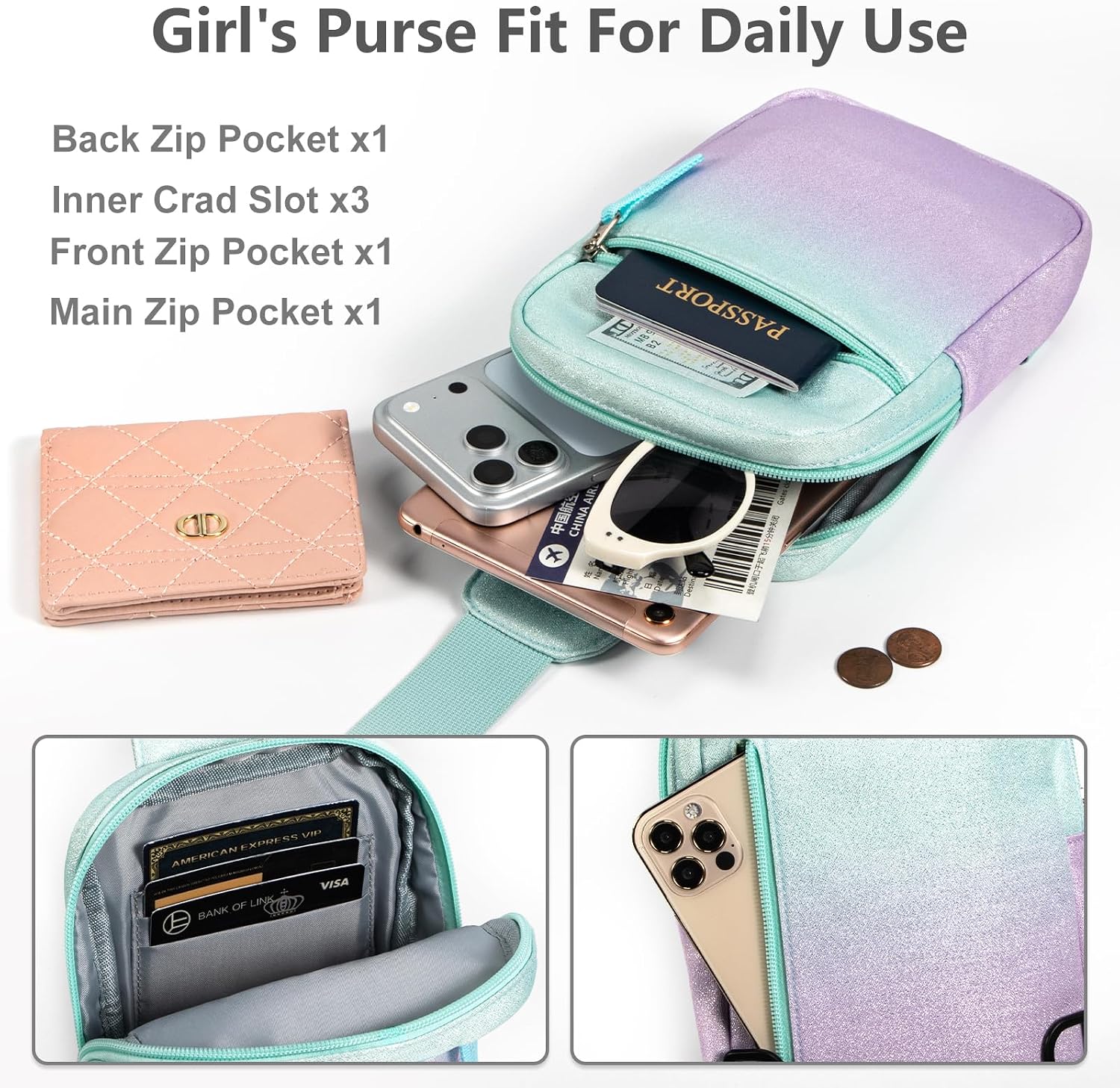 Girls Fanny Pack Purse, Crossbody Bag Birthday Gifts for Tween Girls 8-12 image 4
