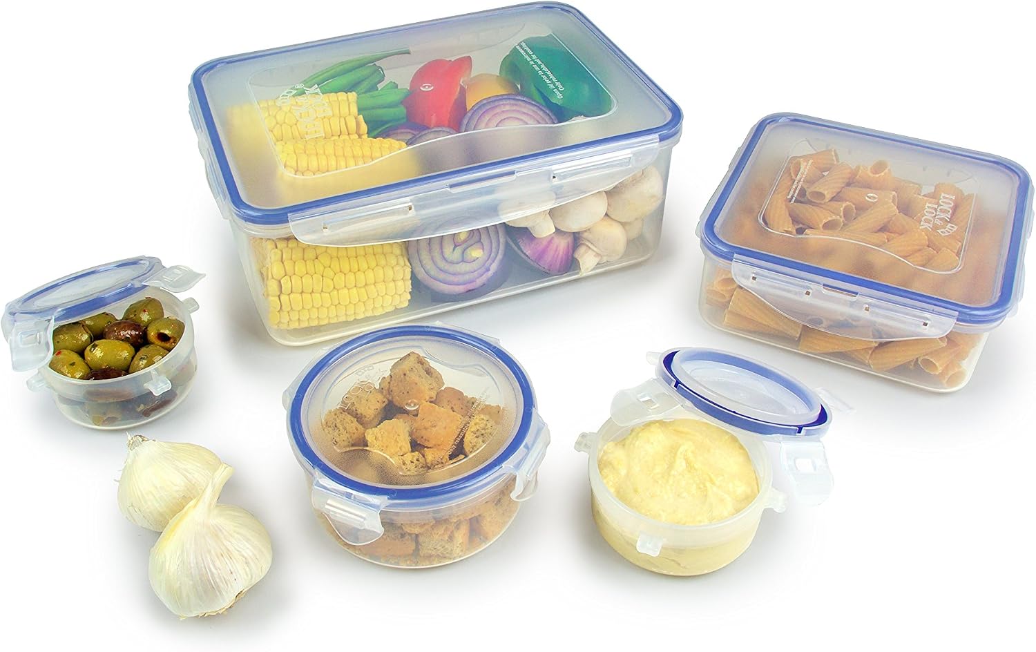5pce container set - Assort shapes 2.6lt rect/870ml sq/300ml rd/2 x 100ml rd), 5 Piece Set - Image 5