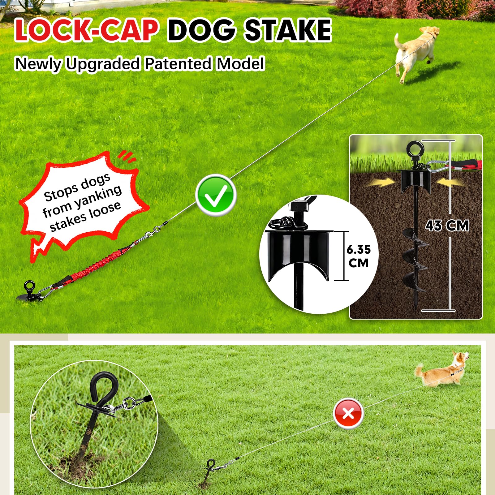 Snagle Paw Piquet pour chien pour le camping