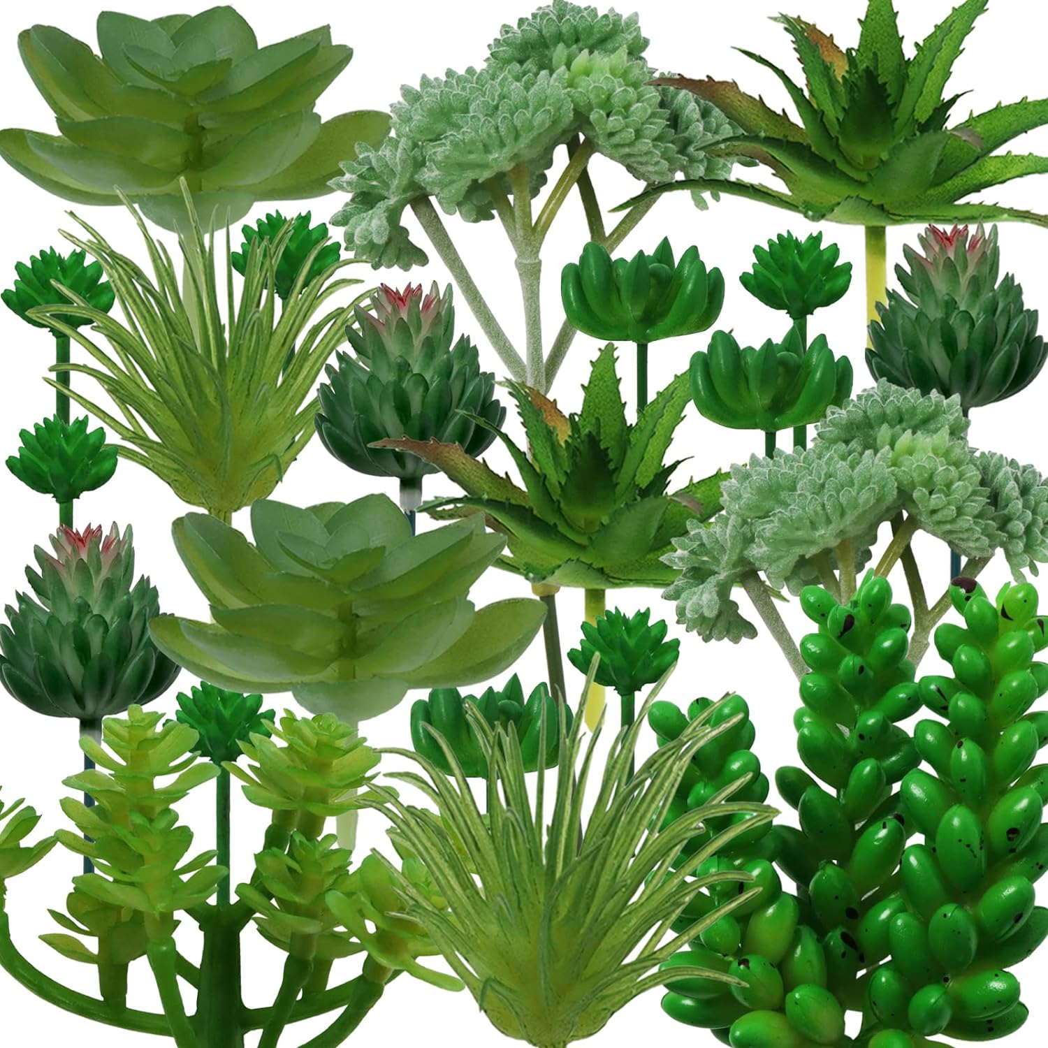 PietyPet Succulents Plants Artificial, 22pcs Green Fake