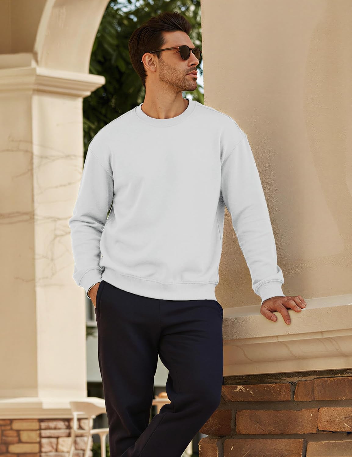 MAGCOMSEN Men's Fleece Lined Sweatshirts Long Sleeve Crewneck Pullover Winter Fall Warm Casual Sweatshirt - Image 6