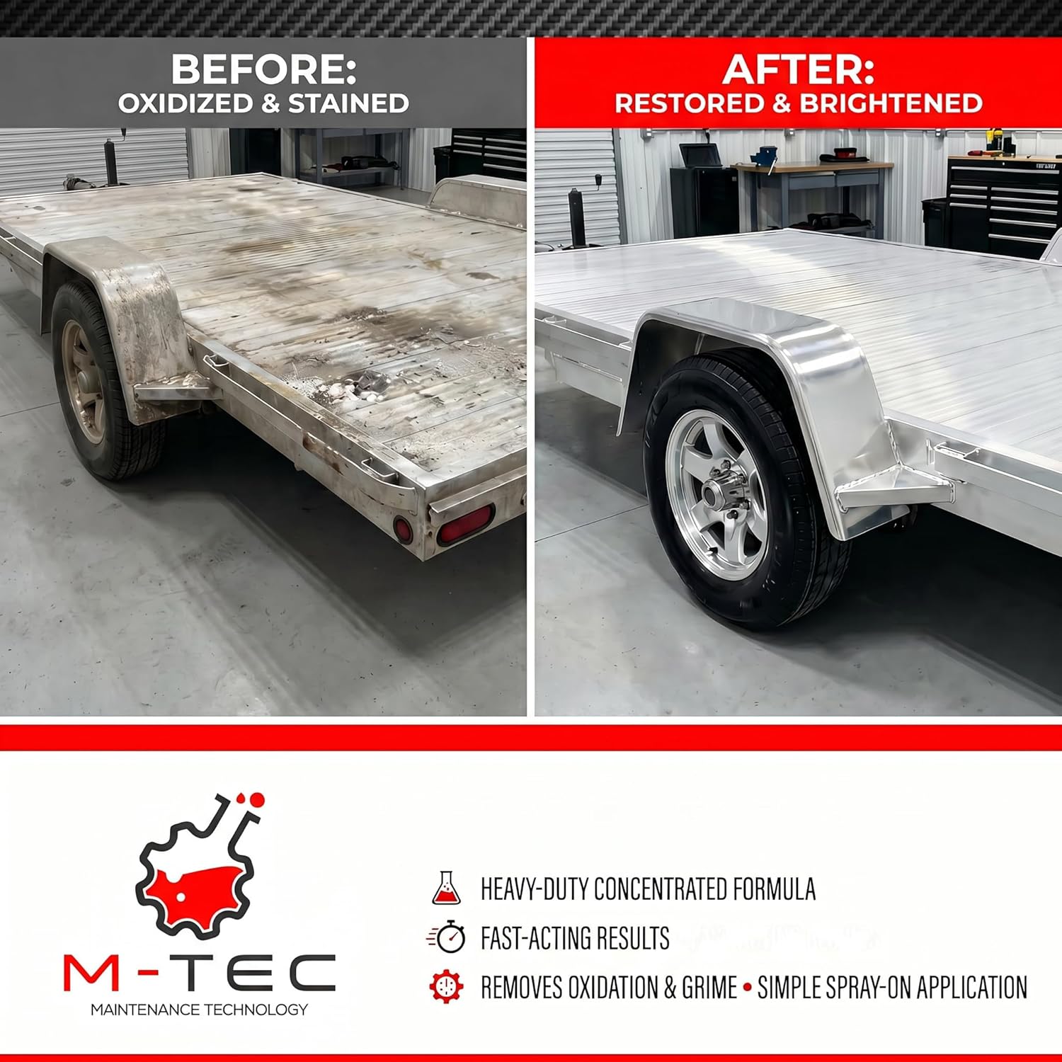 M-Tec Aluminum Brightener Concentrate, Heavy-Duty Aluminum Cleaner for Trailers, Wheels, Tanks & Boats, 1 Gallon Concentrate