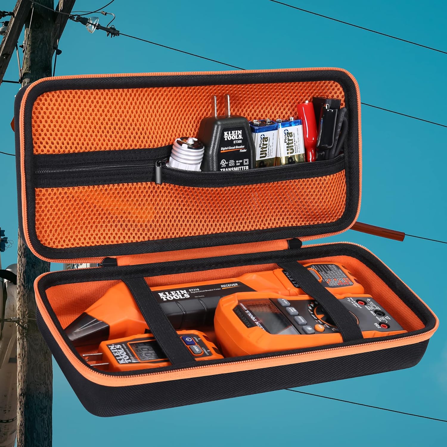 khanka Hard Case Replacement for Klein Tools ET310 AC Circuit Breaker 69149P Electrical Test Kit Digital Multimeter 80016 Circuit Breaker Finder Tool Kit, Home Tester Kit Bag Storage Organizer - Image 8