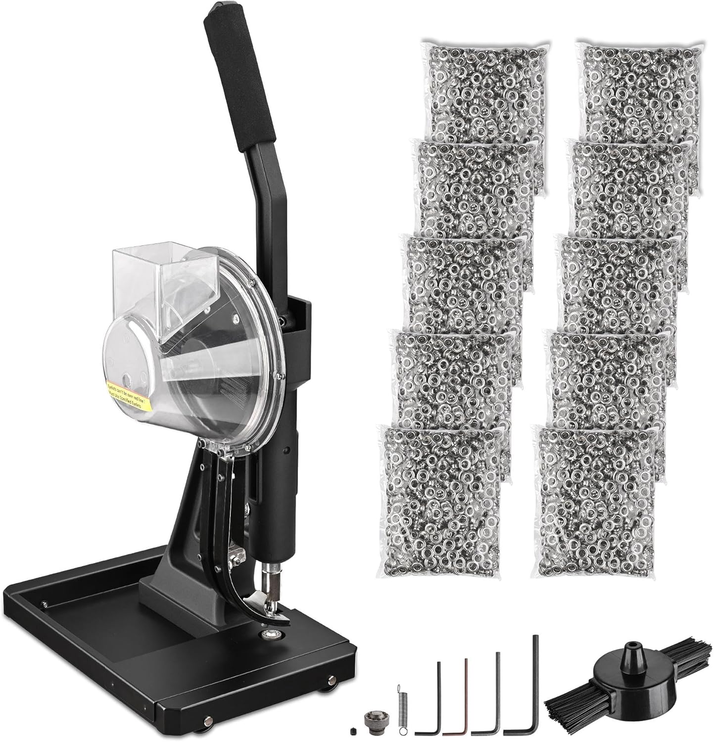 Yescom YES0500 Semi-Automatic Grommet Press Machine Kit with 10,000 #2 3/8" Grommets for Canvas Tarp Leather Fabric